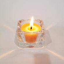 Load image into Gallery viewer, Beeswax Tealight Candles with Square Glass Holders — Australian Bee Products