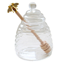 Load image into Gallery viewer, Glass Honey Pot and Honey Dipper