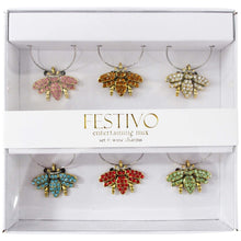 Load image into Gallery viewer, Bee Wine Glass Charms