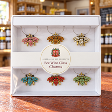 Load image into Gallery viewer, Bee Wine Glass Charms — Australian Bee Products
