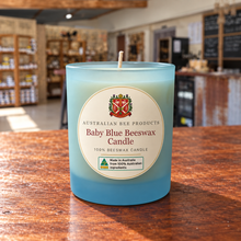 Load image into Gallery viewer, Baby Blue Beeswax Candle — Australian Bee Products