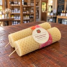 Load image into Gallery viewer, Rolled Beeswax Candle Pair — Australian Bee Products