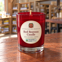 Load image into Gallery viewer, Red Beeswax Candle Large — Australian Bee Products